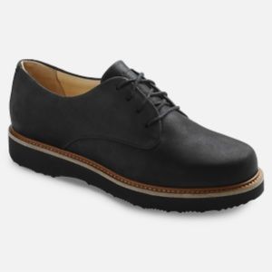 SAM HUBBARD Free For Women Black Plain Toe Nubuck Leather Oxfords 7.5 $200 EUC